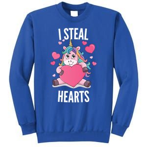 I Steal Hearts Unicorn Lover Valentine's Day Hearts Gift Sweatshirt