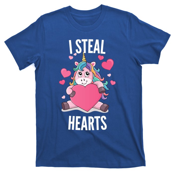 I Steal Hearts Unicorn Lover Valentine's Day Hearts Gift T-Shirt