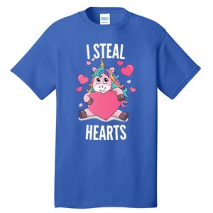 I Steal Hearts Unicorn Lover Valentine's Day Hearts Gift Tall T-Shirt