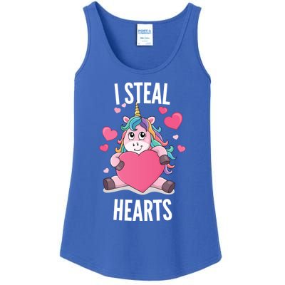 I Steal Hearts Unicorn Lover Valentine's Day Hearts Gift Ladies Essential Tank