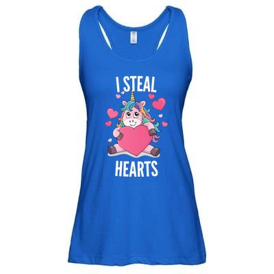 I Steal Hearts Unicorn Lover Valentine's Day Hearts Gift Ladies Essential Flowy Tank