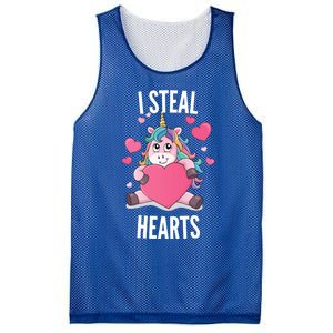 I Steal Hearts Unicorn Lover Valentine's Day Hearts Gift Mesh Reversible Basketball Jersey Tank