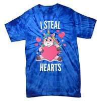 I Steal Hearts Unicorn Lover Valentine's Day Hearts Gift Tie-Dye T-Shirt