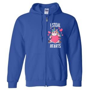 I Steal Hearts Unicorn Lover Valentine's Day Hearts Gift Full Zip Hoodie