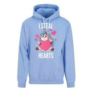 I Steal Hearts Unicorn Lover Valentine's Day Hearts Gift Unisex Surf Hoodie