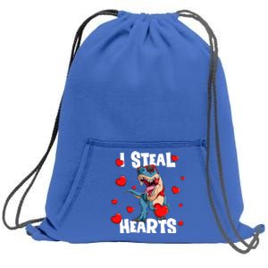 I Steal Hearts Dinosaur Valentines Day Funny Gift Sweatshirt Cinch Pack Bag