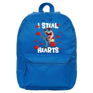 I Steal Hearts Dinosaur Valentines Day Funny Gift 16 in Basic Backpack