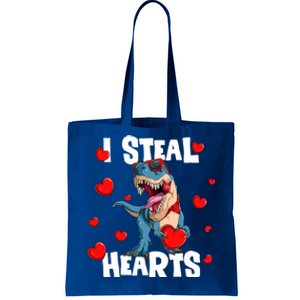 I Steal Hearts Dinosaur Valentines Day Funny Gift Tote Bag