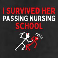 I Survived Her Passing Nursing School Graduate Nurse 7 Panel Mesh Trucker Snapback Hat