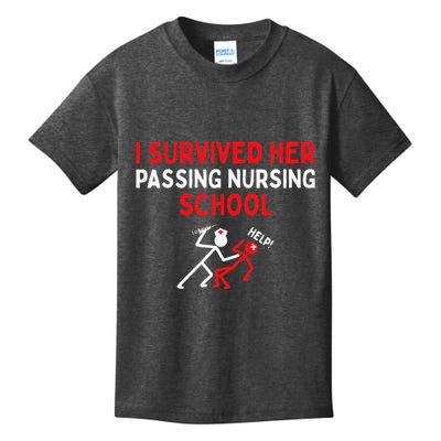 I Survived Her Passing Nursing School Graduate Nurse Kids T-Shirt