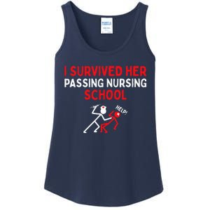 I Survived Her Passing Nursing School Graduate Nurse Ladies Essential Tank