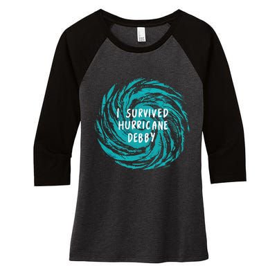 I Survived Hurricane Debby 2024 Florida Women's Tri-Blend 3/4-Sleeve Raglan Shirt