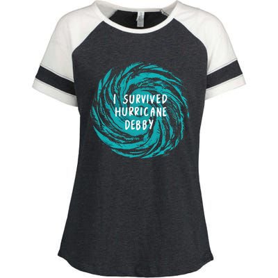 I Survived Hurricane Debby 2024 Florida Enza Ladies Jersey Colorblock Tee