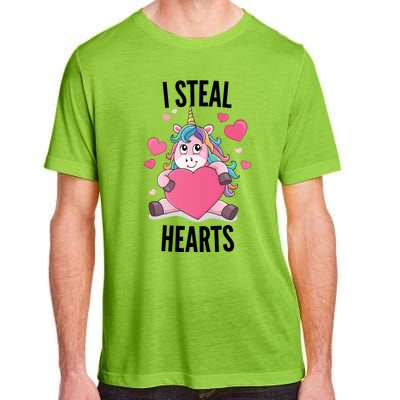 I Steal Hearts Unicorn Lover Valentine's Day Hearts Cool Gift Adult ChromaSoft Performance T-Shirt