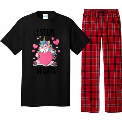 I Steal Hearts Unicorn Lover Valentine's Day Hearts Cool Gift Pajama Set