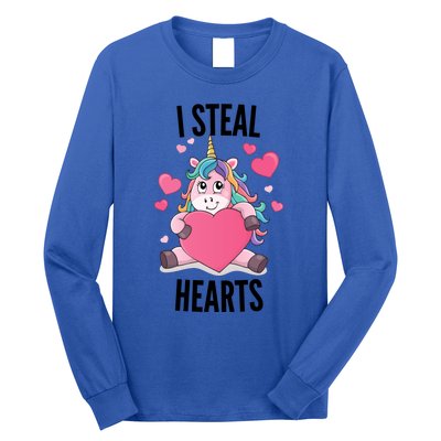 I Steal Hearts Unicorn Lover Valentine's Day Hearts Cool Gift Long Sleeve Shirt