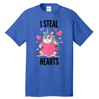 I Steal Hearts Unicorn Lover Valentine's Day Hearts Cool Gift Tall T-Shirt