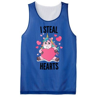 I Steal Hearts Unicorn Lover Valentine's Day Hearts Cool Gift Mesh Reversible Basketball Jersey Tank