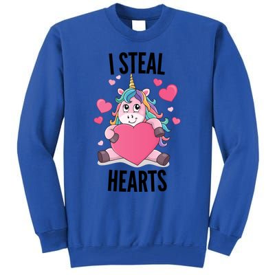 I Steal Hearts Unicorn Lover Valentine's Day Hearts Cool Gift Tall Sweatshirt