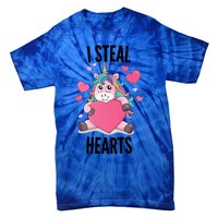 I Steal Hearts Unicorn Lover Valentine's Day Hearts Cool Gift Tie-Dye T-Shirt