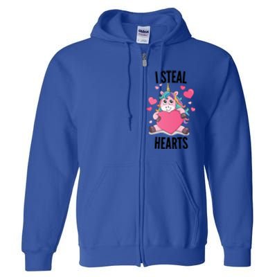 I Steal Hearts Unicorn Lover Valentine's Day Hearts Cool Gift Full Zip Hoodie