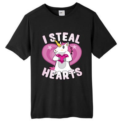 I Steal Hearts Unicorn Valentine's Day Funny Gift Tall Fusion ChromaSoft Performance T-Shirt