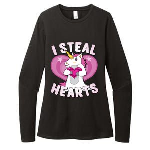 I Steal Hearts Unicorn Valentine's Day Funny Gift Womens CVC Long Sleeve Shirt