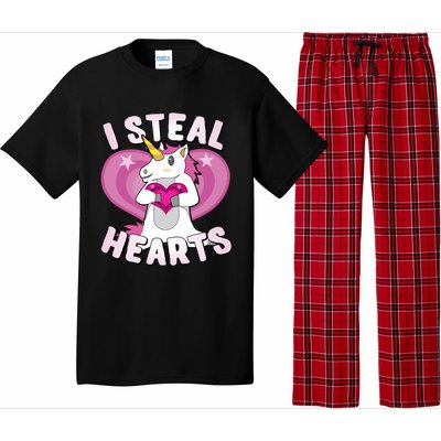 I Steal Hearts Unicorn Valentine's Day Funny Gift Pajama Set