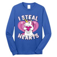 I Steal Hearts Unicorn Valentine's Day Funny Gift Long Sleeve Shirt