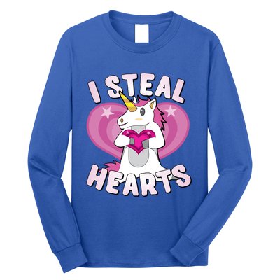 I Steal Hearts Unicorn Valentine's Day Funny Gift Long Sleeve Shirt