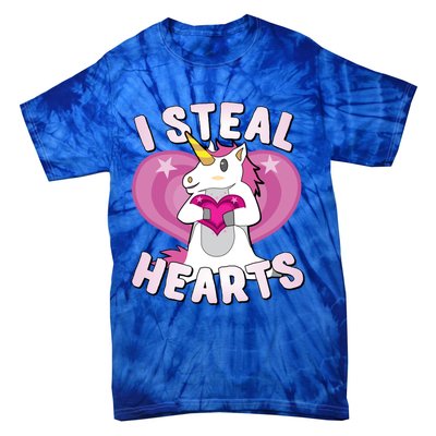 I Steal Hearts Unicorn Valentine's Day Funny Gift Tie-Dye T-Shirt