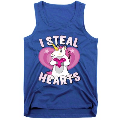 I Steal Hearts Unicorn Valentine's Day Funny Gift Tank Top