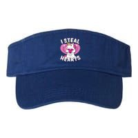 I Steal Hearts Unicorn Valentine's Day Funny Gift Valucap Bio-Washed Visor