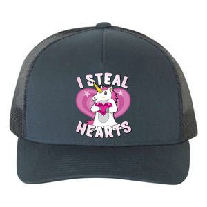 I Steal Hearts Unicorn Valentine's Day Funny Gift Yupoong Adult 5-Panel Trucker Hat