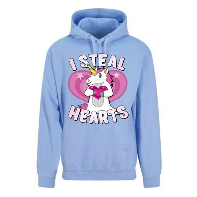 I Steal Hearts Unicorn Valentine's Day Funny Gift Unisex Surf Hoodie