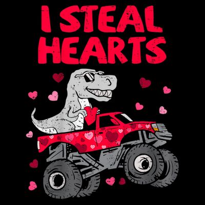I Steal Hearts Dinosaur Valentines Day T-Shirt