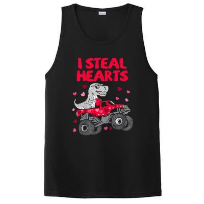 I Steal Hearts Dinosaur Valentines Day PosiCharge Competitor Tank