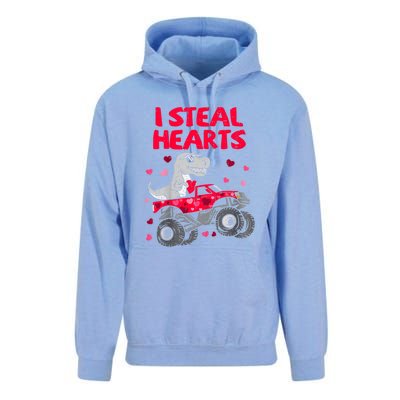 I Steal Hearts Dinosaur Valentines Day Unisex Surf Hoodie