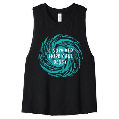 I Survived Hurricane Debby 2024 Women's Racerback Cropped Tank