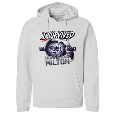 I Survived Hurricane Milton 2024 Performance Fleece Hoodie