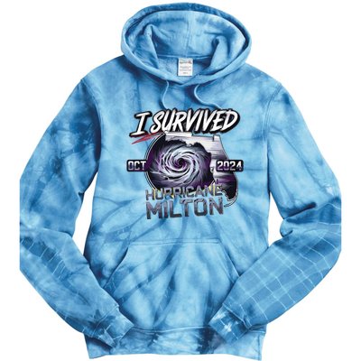 I Survived Hurricane Milton 2024 Tie Dye Hoodie