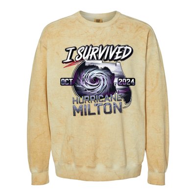 I Survived Hurricane Milton 2024 Colorblast Crewneck Sweatshirt