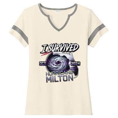 I Survived Hurricane Milton 2024 Ladies Halftime Notch Neck Tee