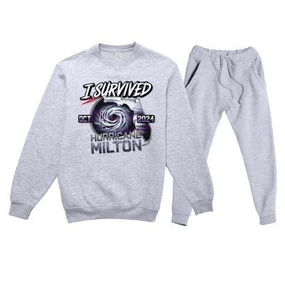 I Survived Hurricane Milton 2024 Premium Crewneck Sweatsuit Set