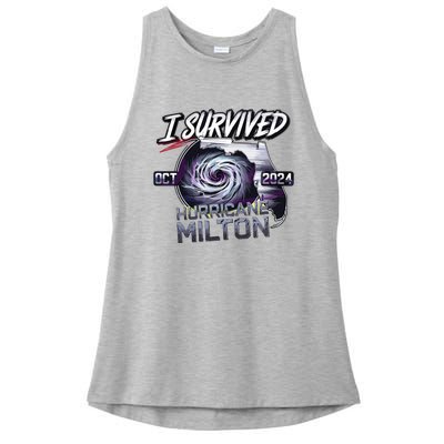 I Survived Hurricane Milton 2024 Ladies PosiCharge Tri-Blend Wicking Tank