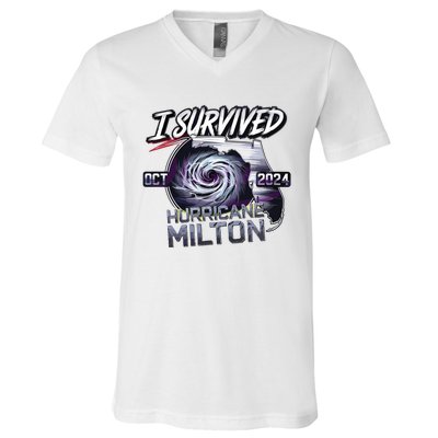 I Survived Hurricane Milton 2024 V-Neck T-Shirt