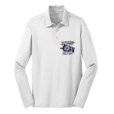 I Survived Hurricane Milton 2024 Silk Touch Performance Long Sleeve Polo