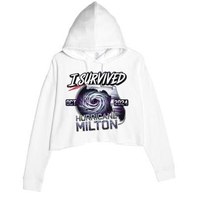 I Survived Hurricane Milton 2024 Crop Fleece Hoodie