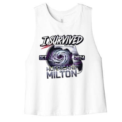 I Survived Hurricane Milton 2024 Women's Racerback Cropped Tank