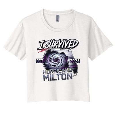 I Survived Hurricane Milton 2024 Women's Crop Top Tee